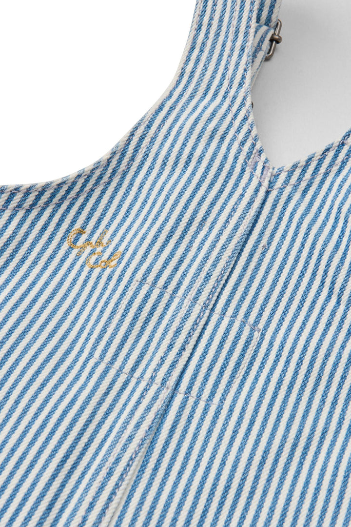 Y/D TWILL BABY OVERALLS - DENIM BLUE STRIPE