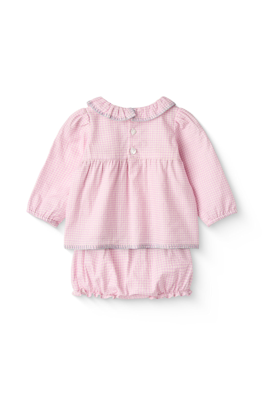HOUNDSTOOTH BABY SET W. BLOUSE & BLOOMERS - SYRINGA COMB