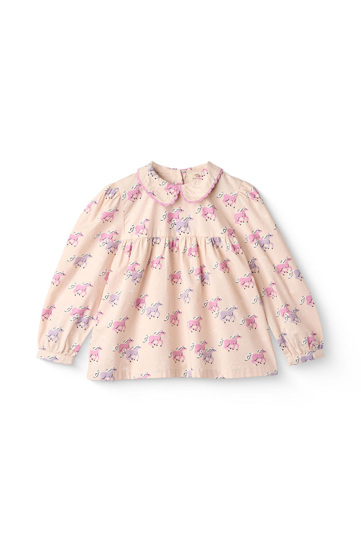 UNICORN BLOUSE W. COLLAR - UNICORN COMB