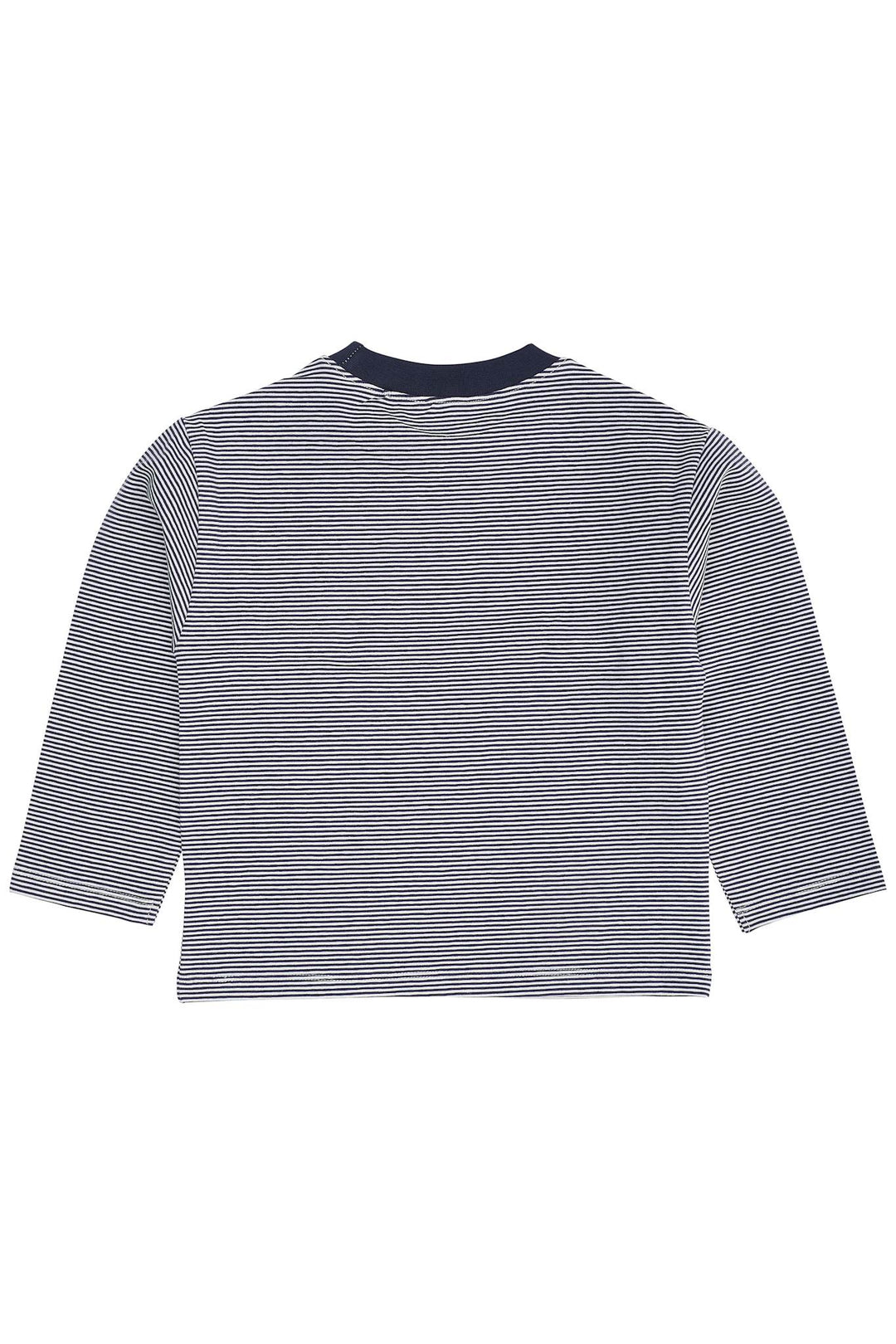 LS T-SHIRT W. RED COWBOY HAT - NAVY/CREAM STRIPE