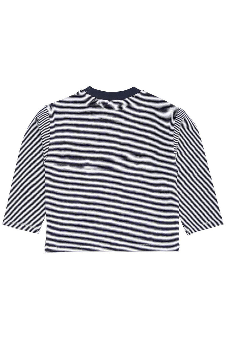 LS T-SHIRT W. RED COWBOY HAT - NAVY/CREAM STRIPE