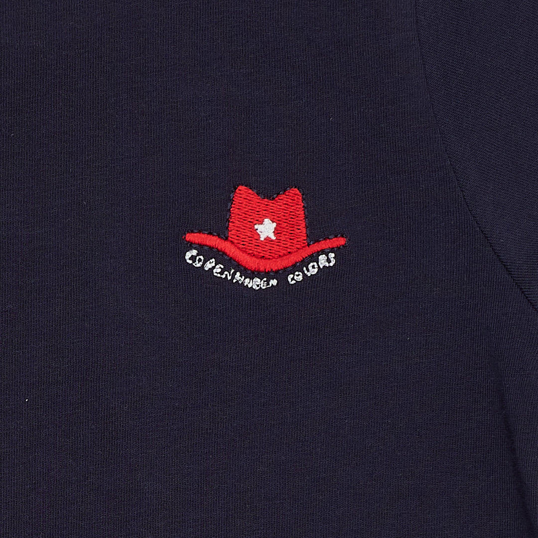 SS T-SHIRT W. RED COWBOY HAT - NAVY