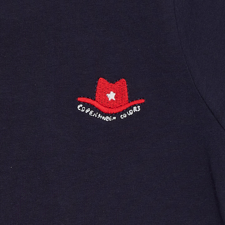 SS T-SHIRT W. RED COWBOY HAT - NAVY