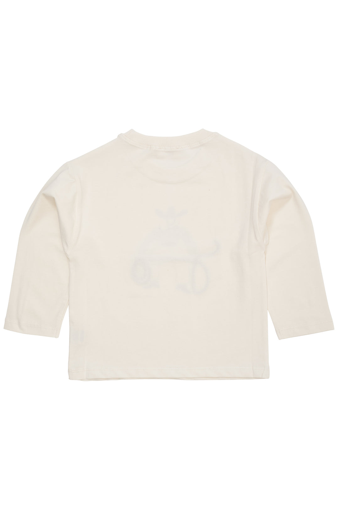 LS T-SHIRT W. COWBOY PRINT+EMB. - CREAM