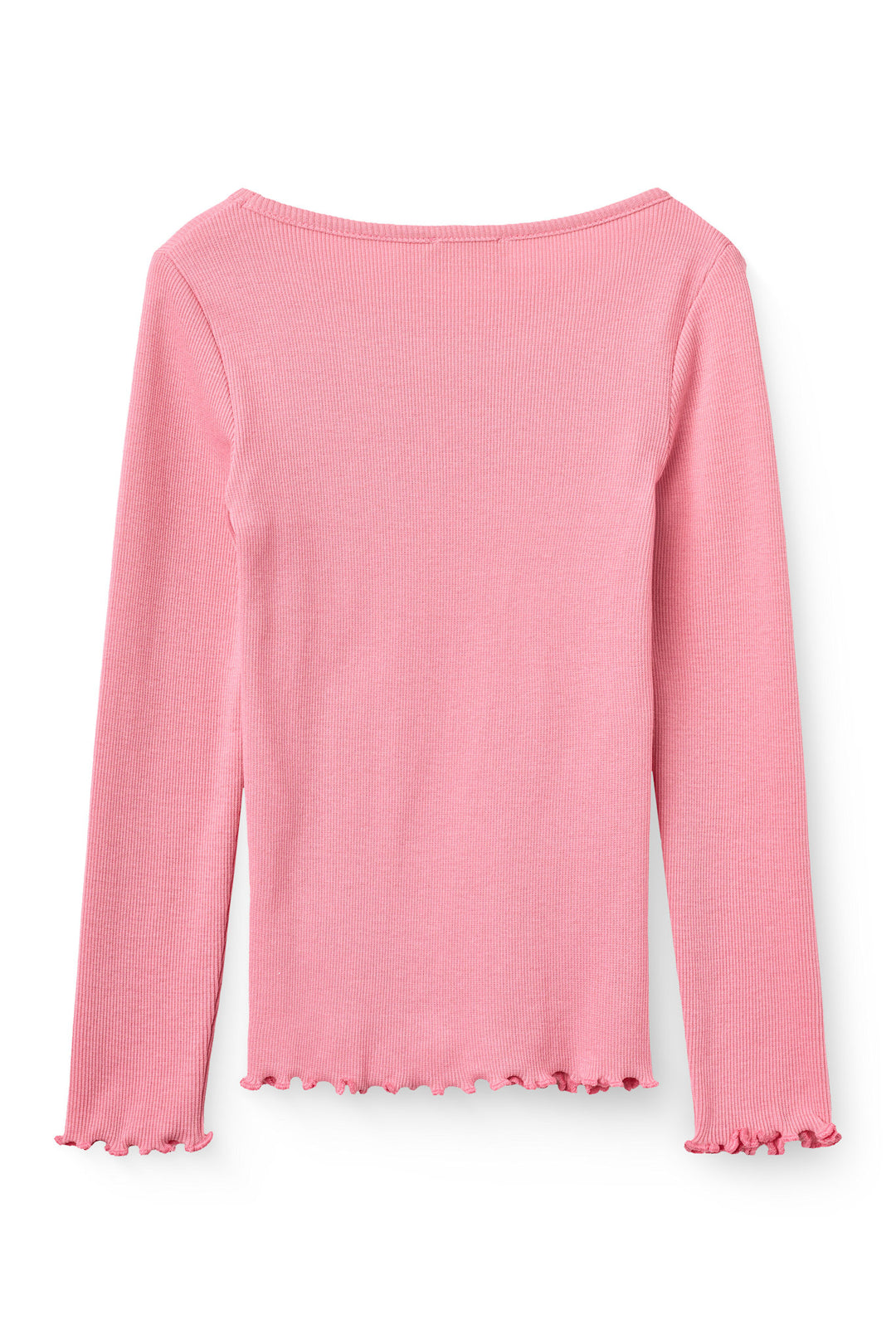 Modal Rib Ls Tee w. Heart Hole Pattern - Blossom Pink