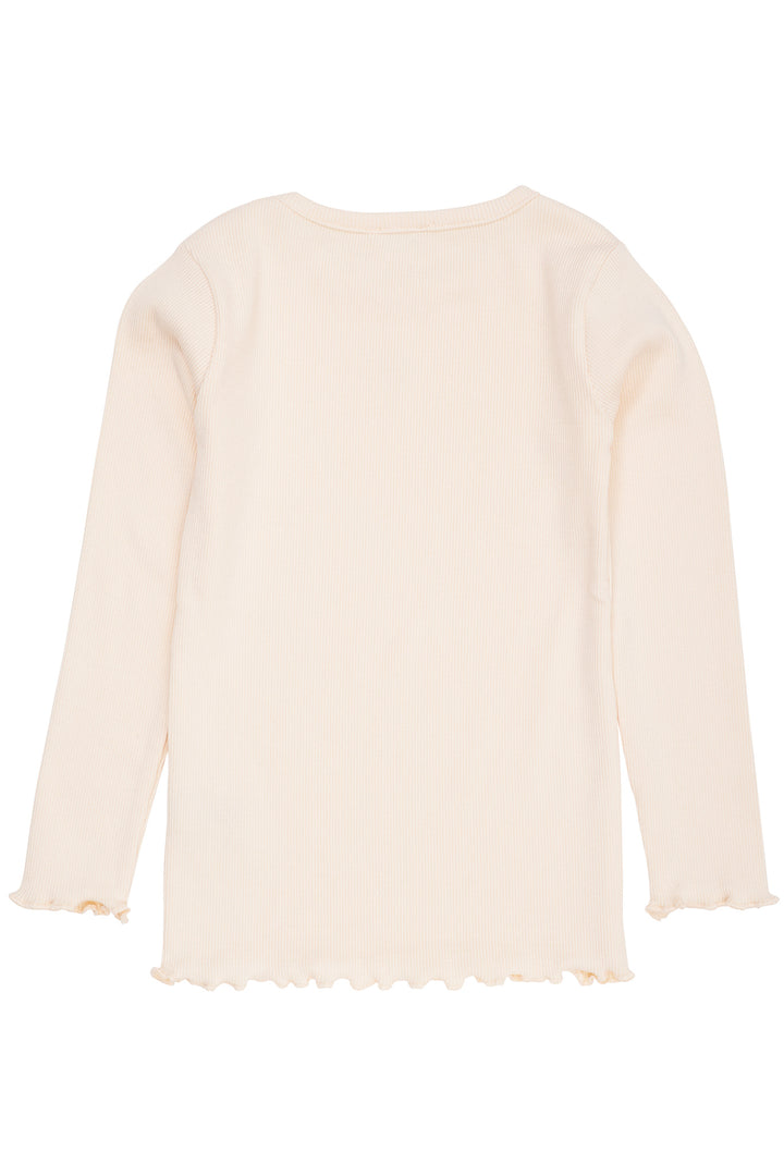 MODAL RIB LS TEE W. HEART HOLE PATTERN - DUSTY ROSE