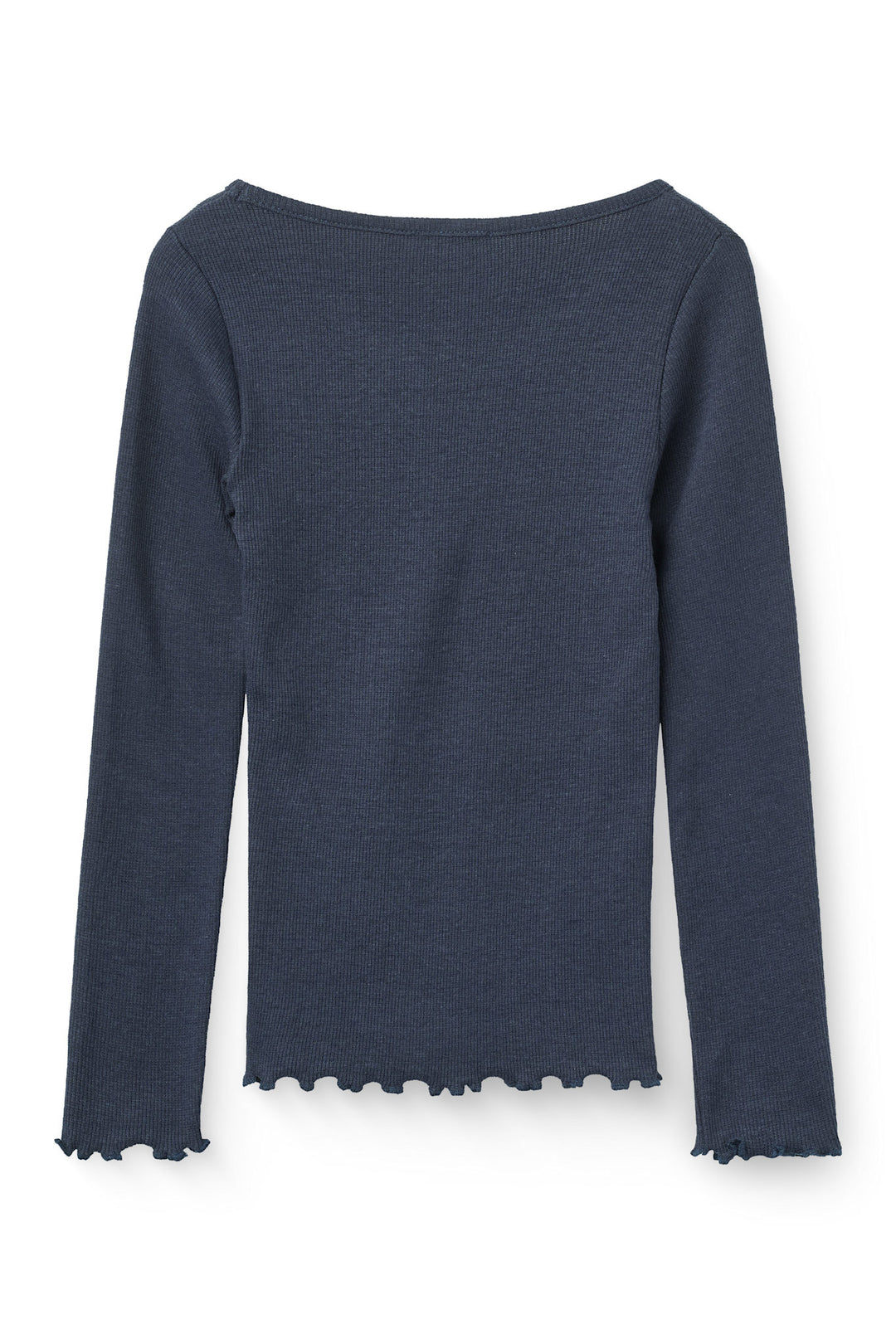 MODAL RIB LS TEE W. HEART HOLE PATTERN - NAVY