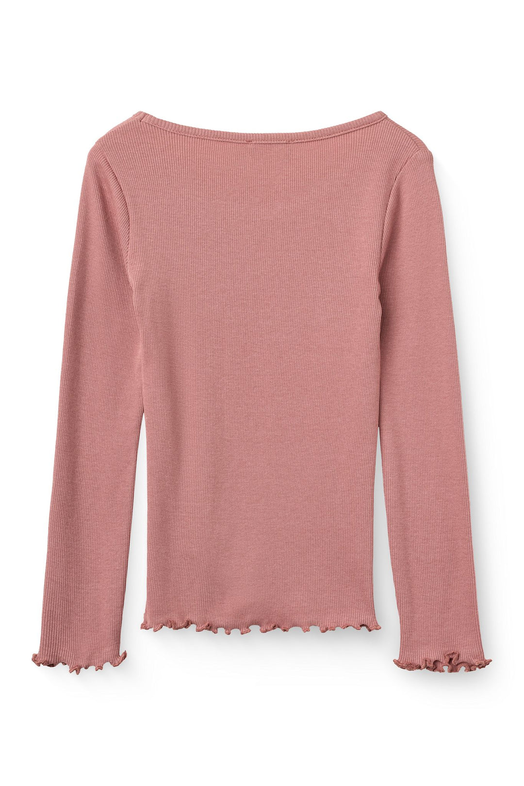 Modal Rib Ls Tee w. Heart Hole Pattern - Winter Rose