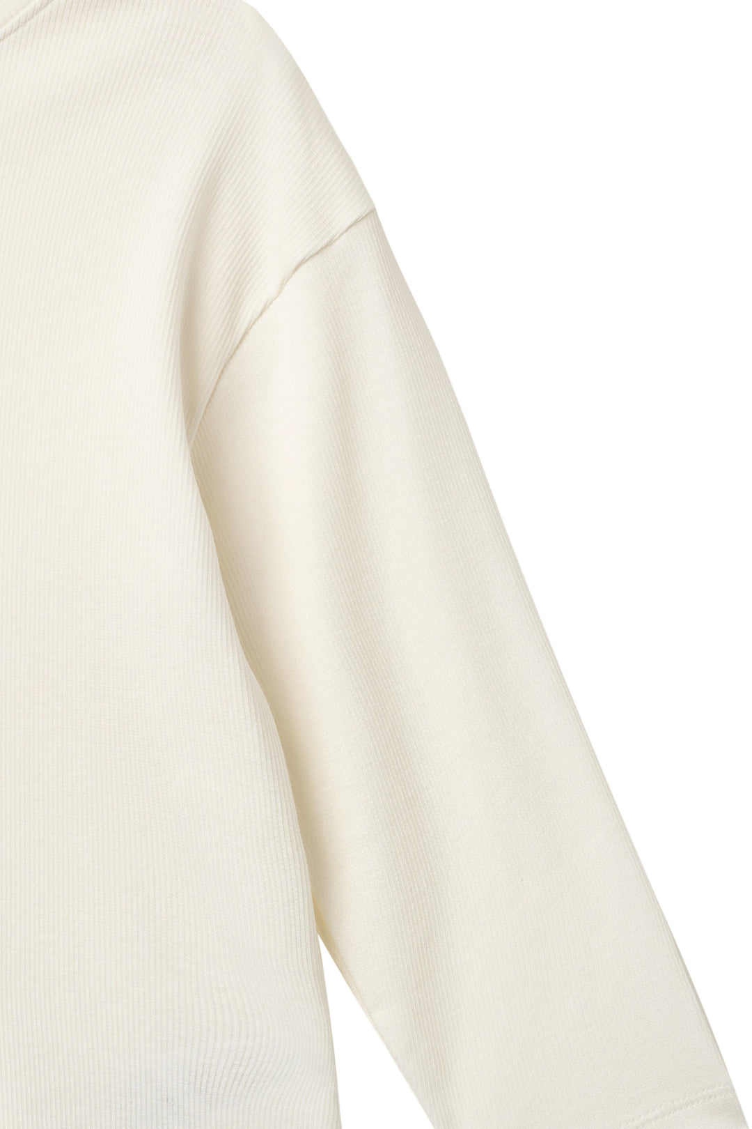 MODAL RIB LS BLOUSE W. DROP SHOULDER - CREAM