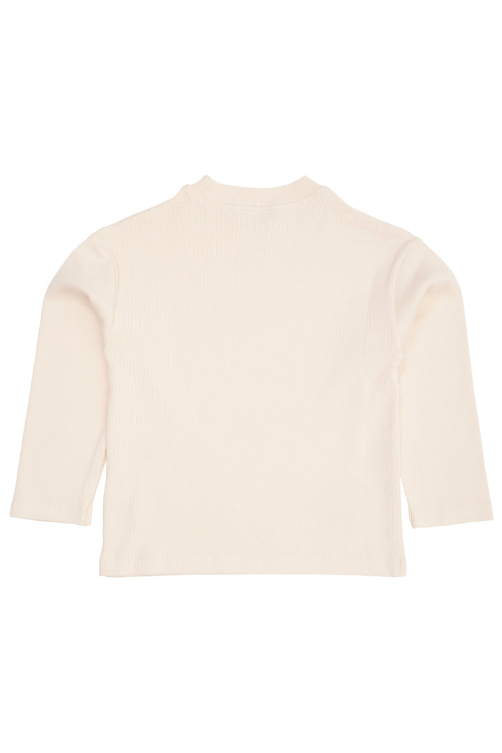 MODAL RIB LS BLOUSE W. DROP SHOULDER - DUSTY ROSE