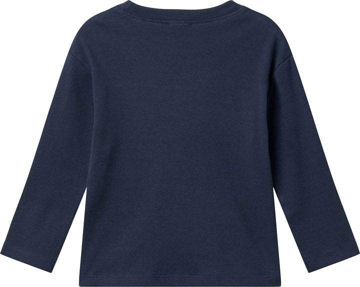 MODAL RIB LS BLOUSE W. DROP SHOULDER - NAVY