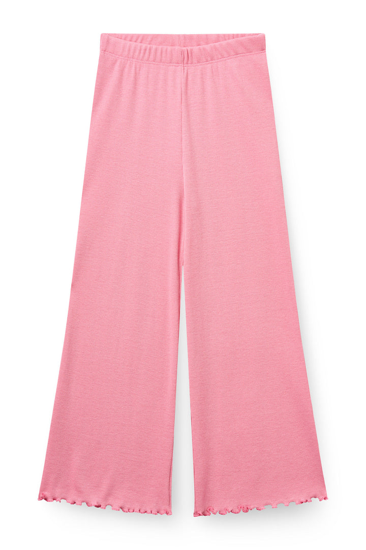 Modal Rib Wide Pants - Blossom Pink