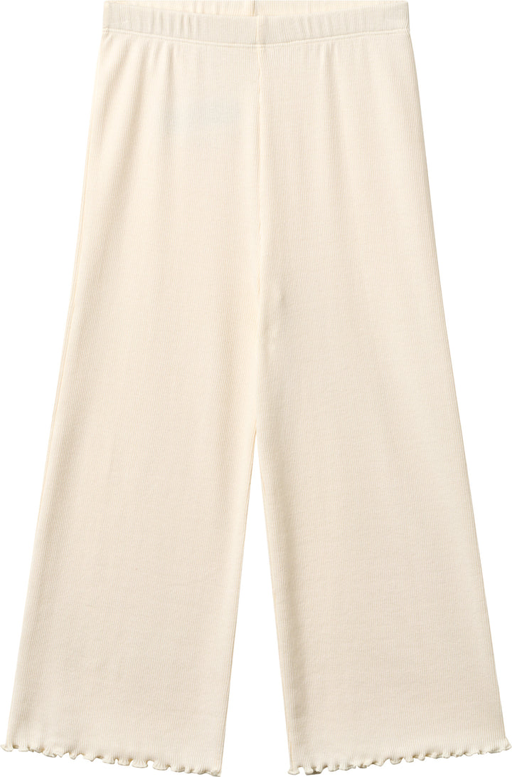 MODAL RIB WIDE PANTS - CREAM