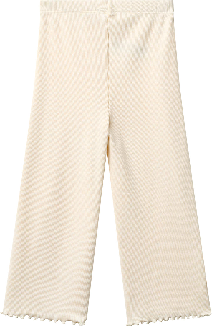MODAL RIB WIDE PANTS - CREAM