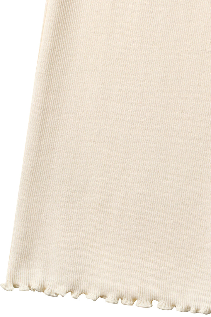 MODAL RIB WIDE PANTS - CREAM