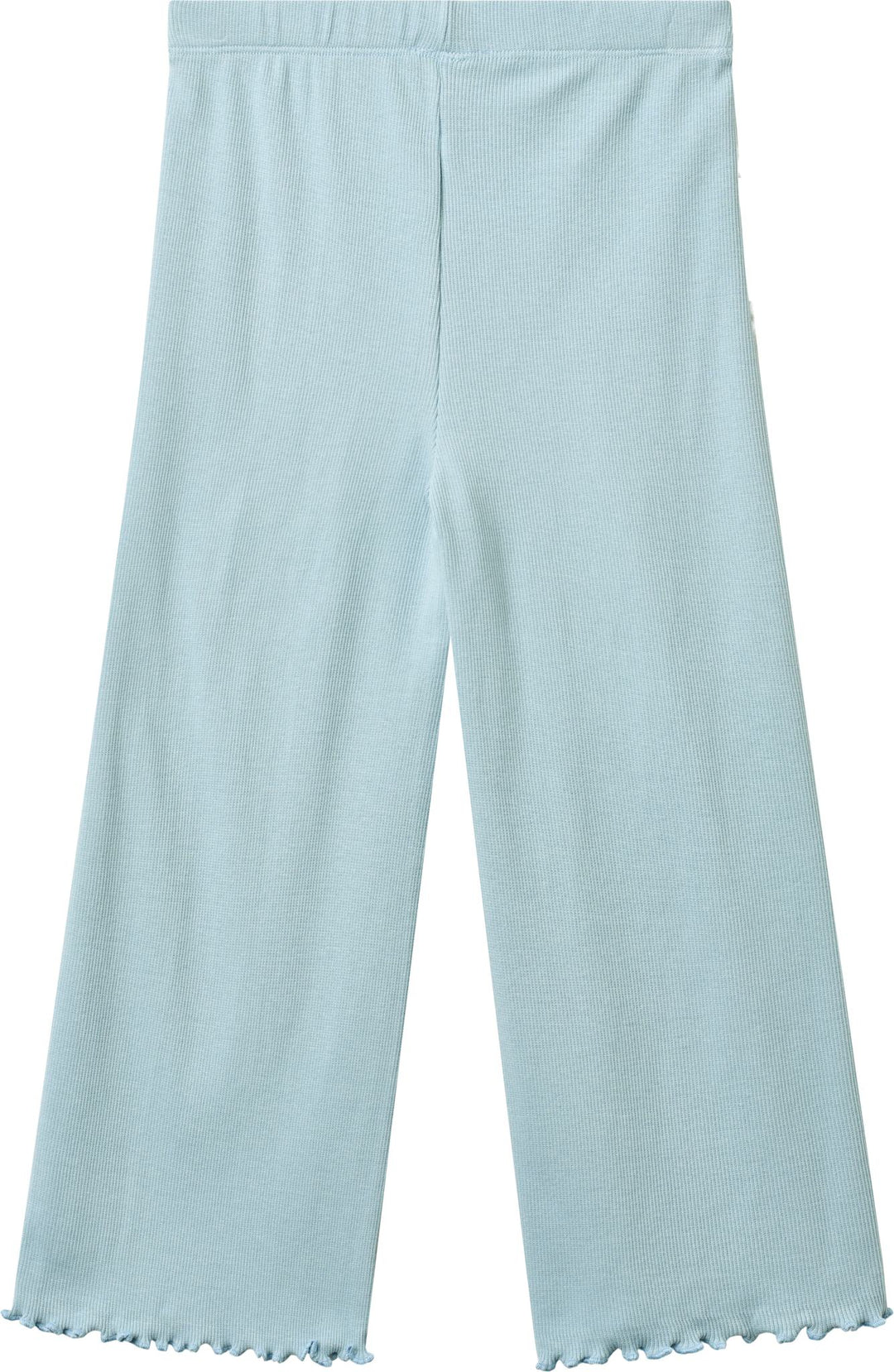 MODAL RIB WIDE PANTS - DUSTY BLUE