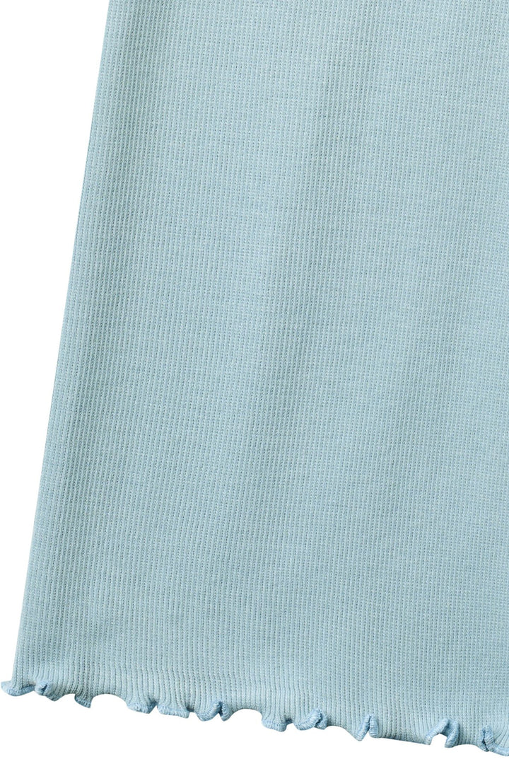 MODAL RIB WIDE PANTS - DUSTY BLUE