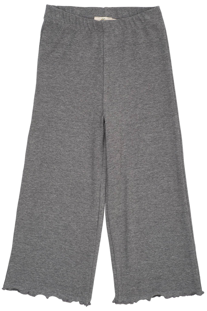 MODAL RIB WIDE PANTS - GREY MEL