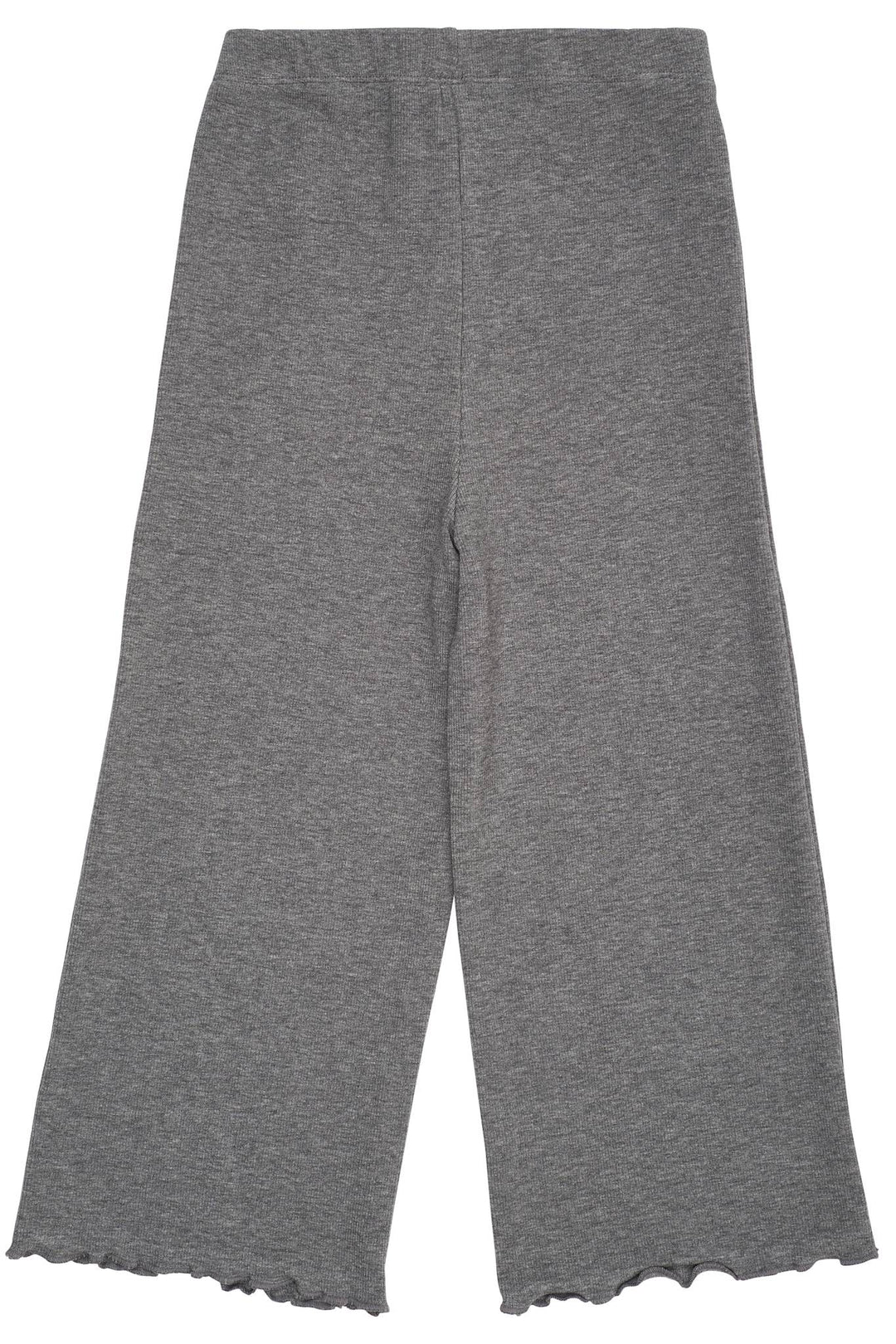 MODAL RIB WIDE PANTS - GREY MEL