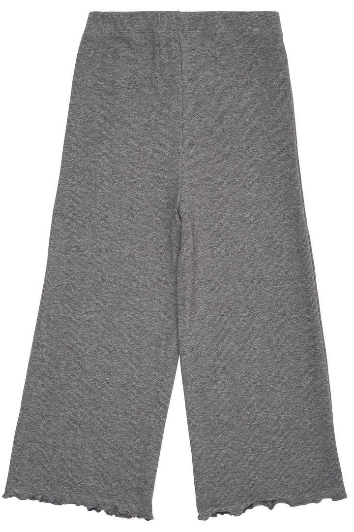 MODAL RIB WIDE PANTS - GREY MEL