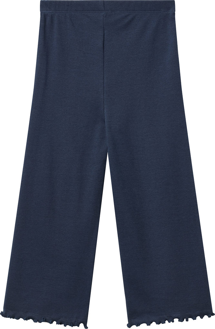 MODAL RIB WIDE PANTS - NAVY