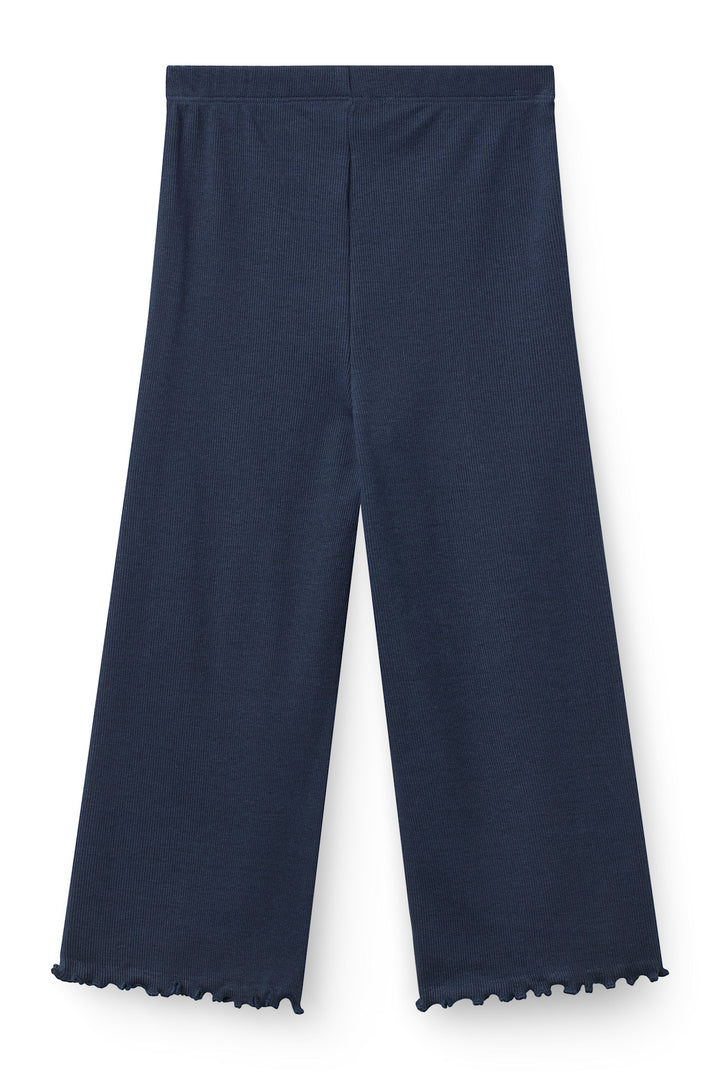 MODAL RIB WIDE PANTS - NAVY