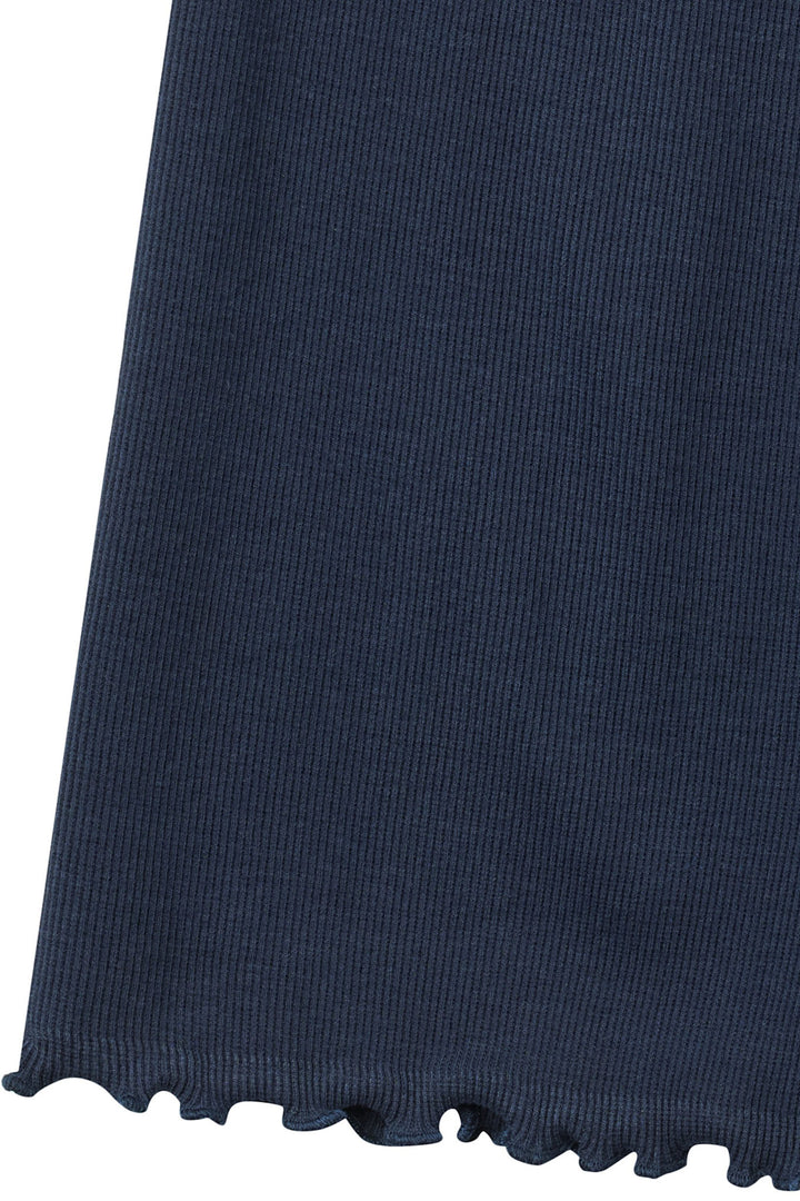 MODAL RIB WIDE PANTS - NAVY