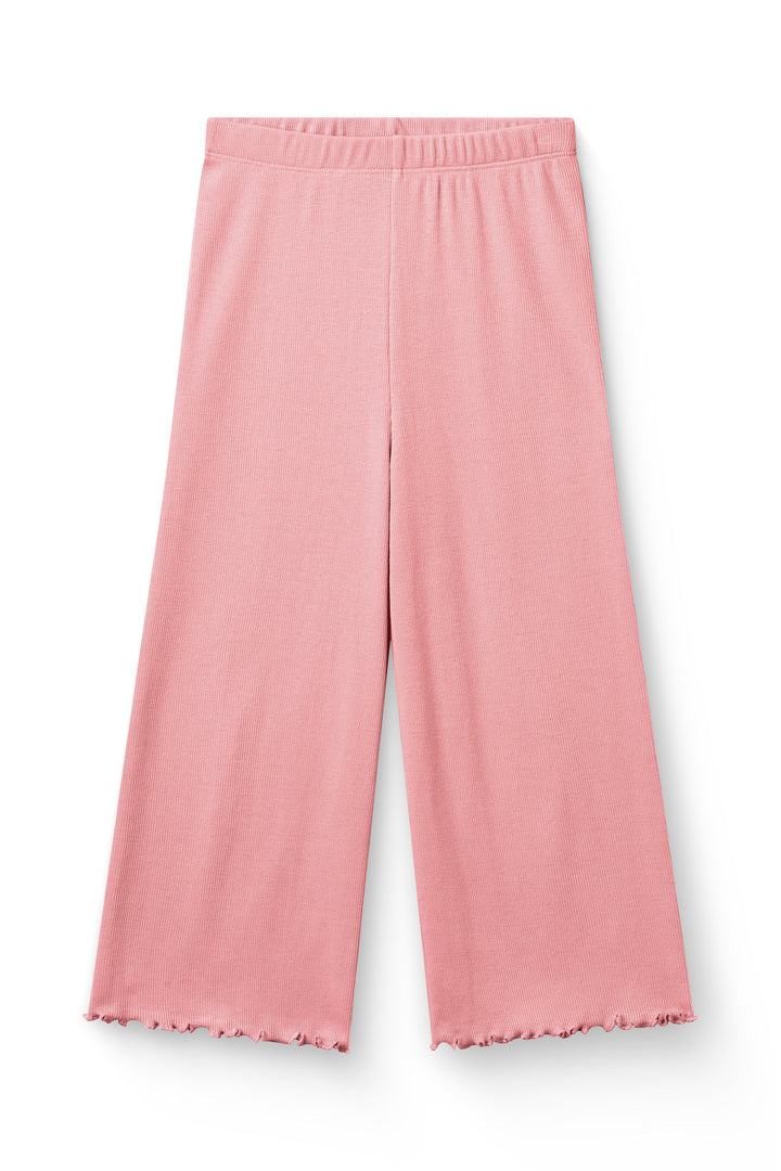 MODAL RIB WIDE PANTS - PINK