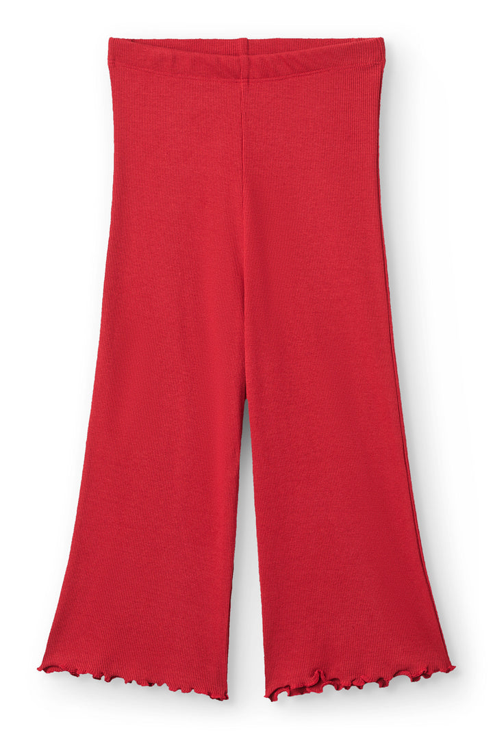 Modal Rib Wide Pants - Red