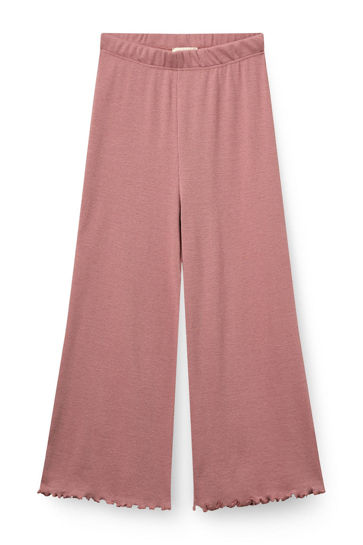 Modal Rib Wide Pants - Winter Rose
