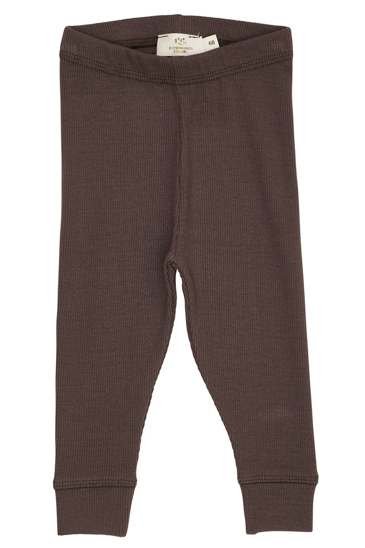 MODAL RIB LEGGINGS - DK BROWN