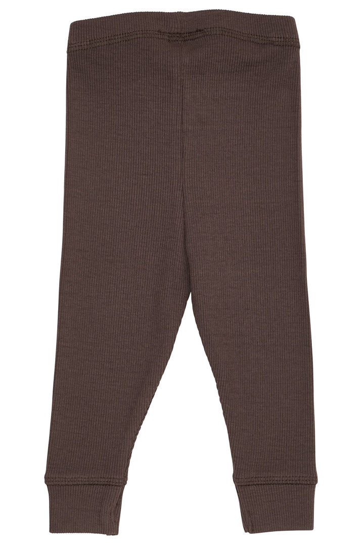 MODAL RIB LEGGINGS - DK BROWN