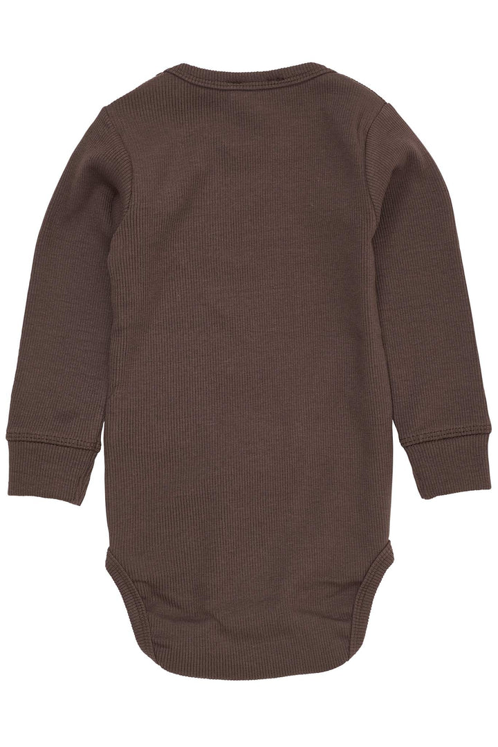 MODAL RIB LS BODY - DK BROWN