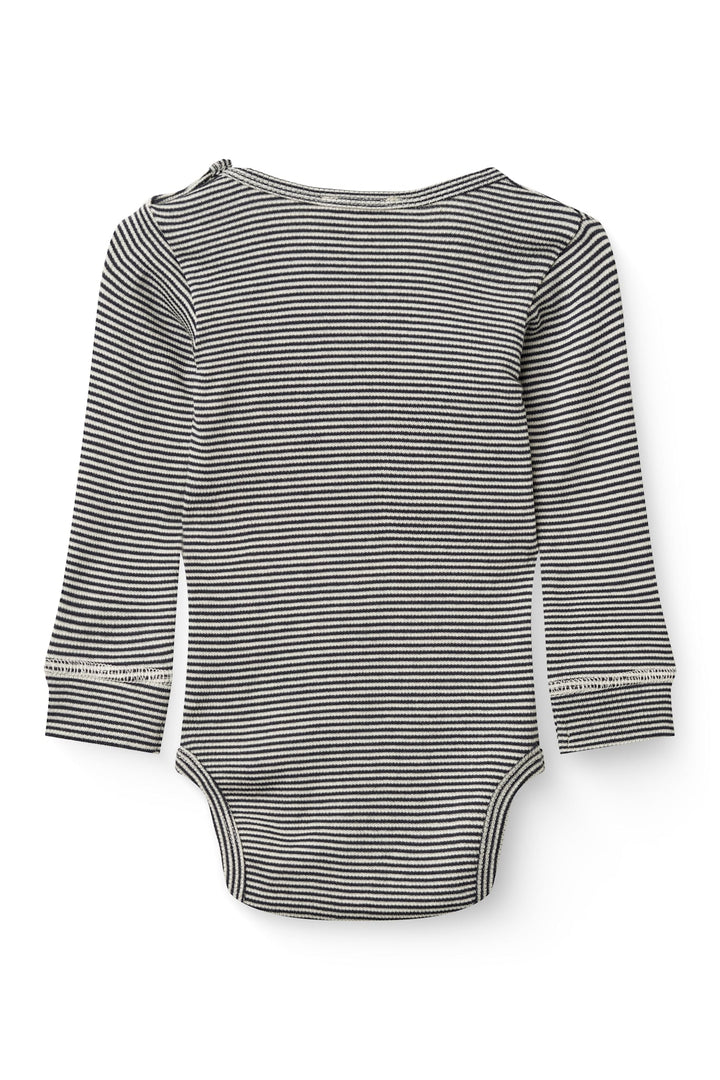 MODAL RIB LS BODY - NAVY/CREAM STRIPE