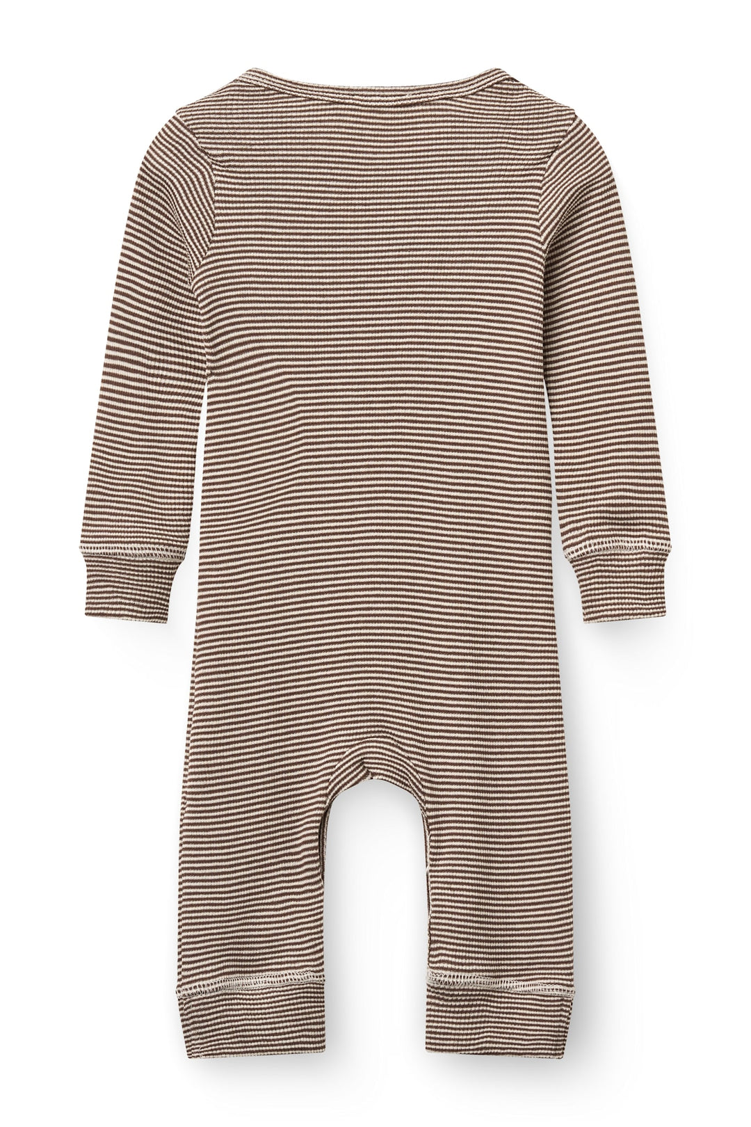 Modal Full Body Romper - Dk. Brown/Cream Stripe