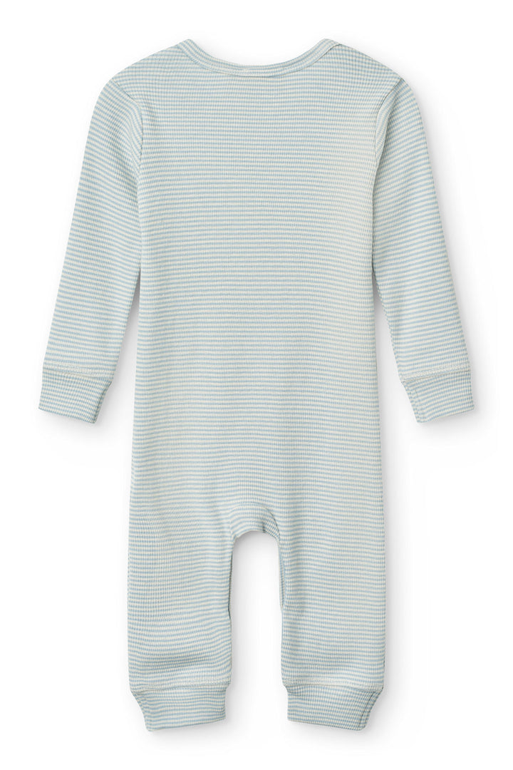 Modal Full Body Romper - Dusty Blue/Cream Stripe