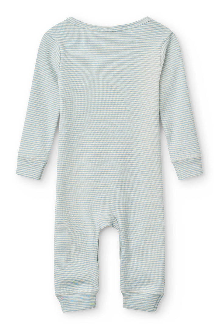 Modal Full Body Romper - Dusty Blue/Cream Stripe