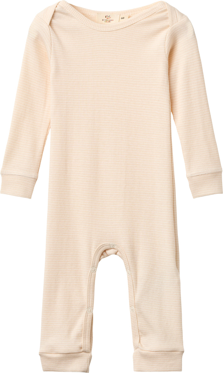 MODAL FULL BODY ROMPER - DUSTY ROSE/CREAM STRIPE