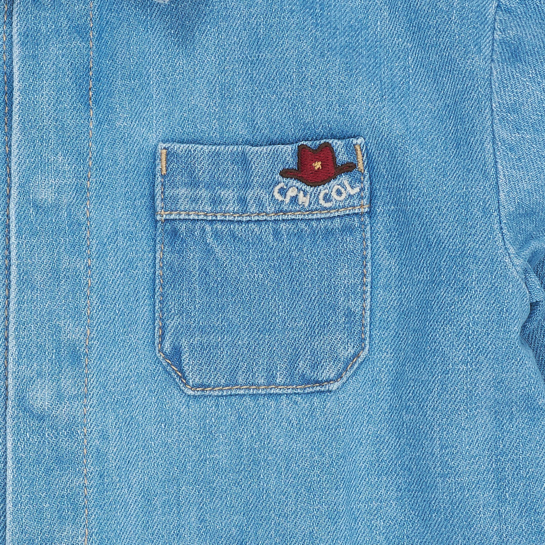 ORGANIC DENIM COWBOY SHIRT - REGULAR FIT - LT BLUE INDIGO WASHED