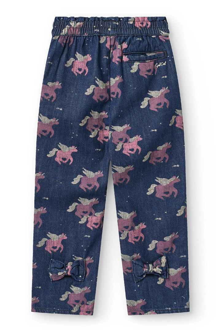 Unicorn Denim Jeans Frill at Waist - Dark Unicorn Wash