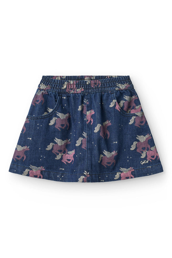 Unicorn Denim Skirt - Dark Unicorn Wash