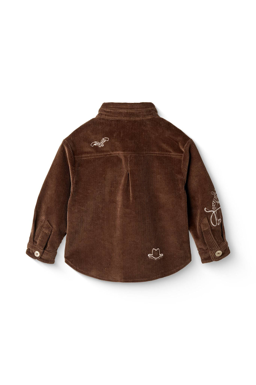 CORDUROY OVERSHIRT W. EMB. - DK BROWN COMB