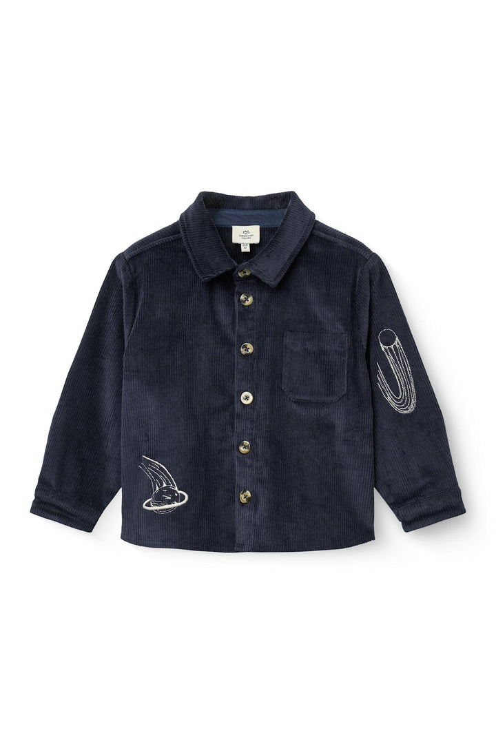 CORDUROY OVERSHIRT W. EMB. - NAVY