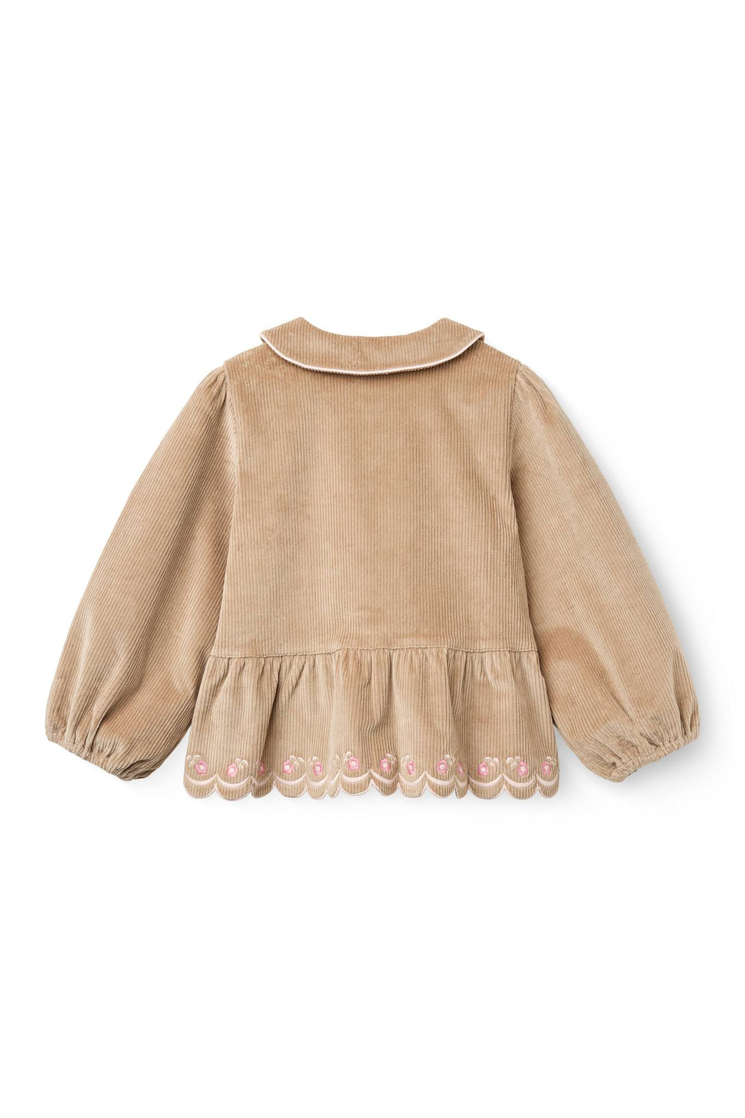 Corduroy Blouse W. Emb. - BEIGE