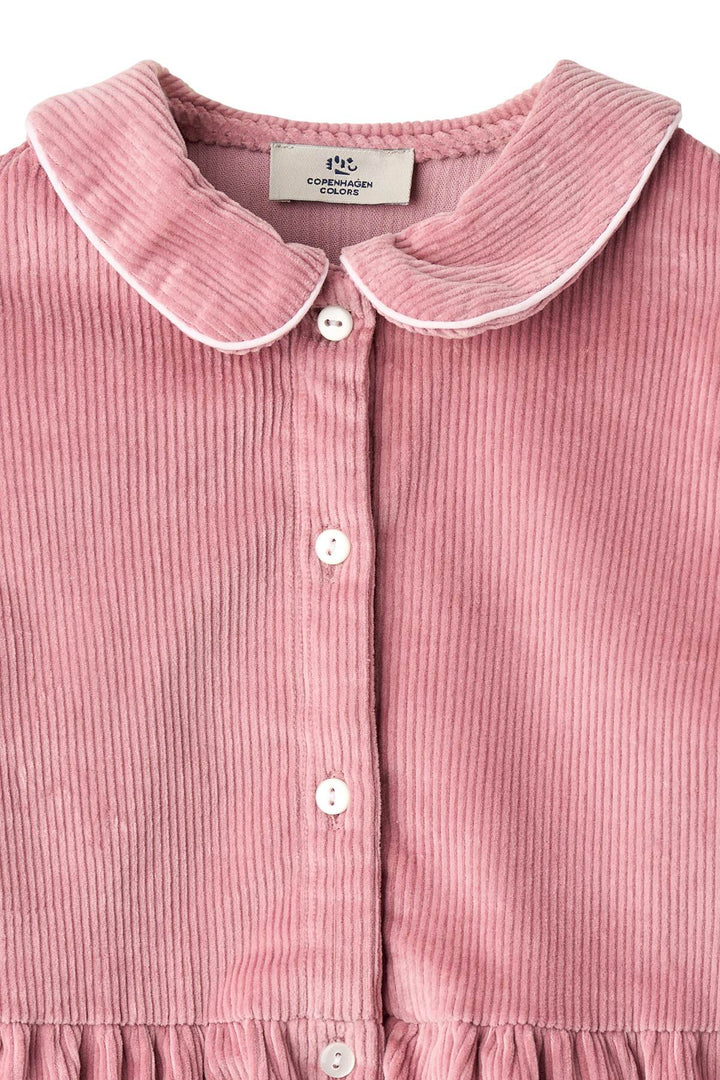 CORDUROY BLOUSE W. EMB. - ROSE COMB
