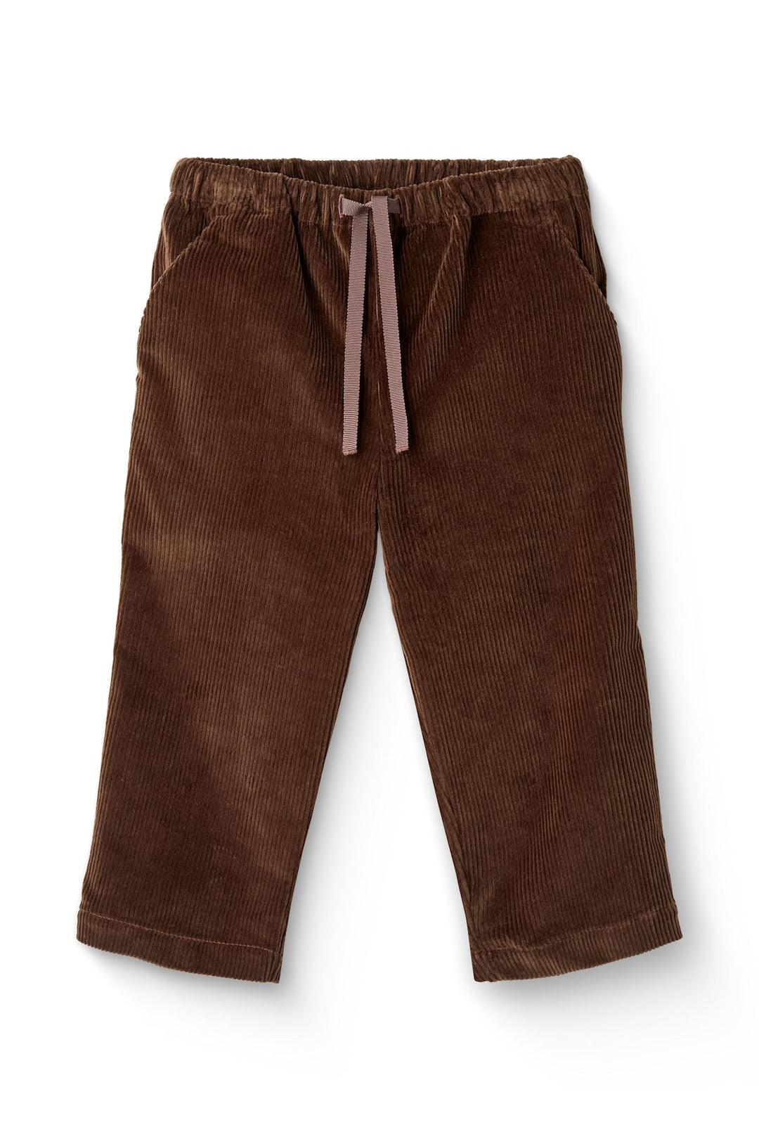 CORDUROY PANT W. ADJ. WAIST - DK BROWN