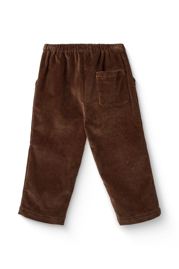 CORDUROY PANT W. ADJ. WAIST - DK BROWN