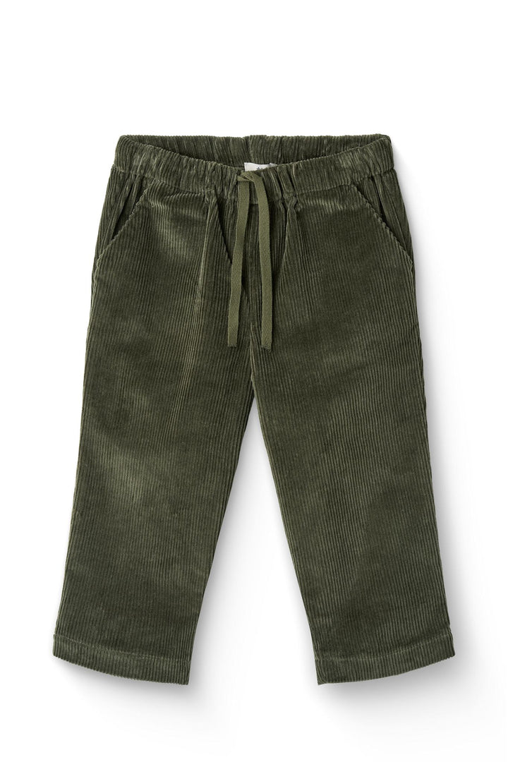 CORDUROY PANT W. ADJ. WAIST - DK GREEN
