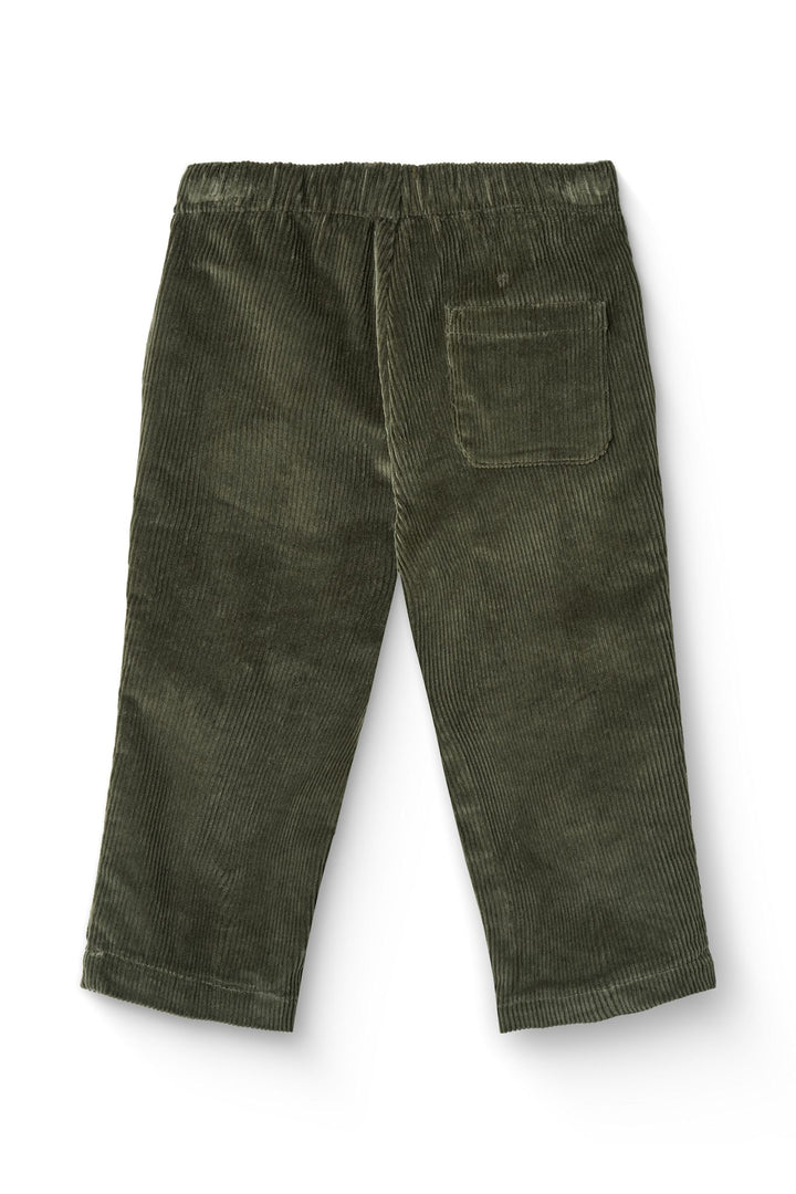 CORDUROY PANT W. ADJ. WAIST - DK GREEN