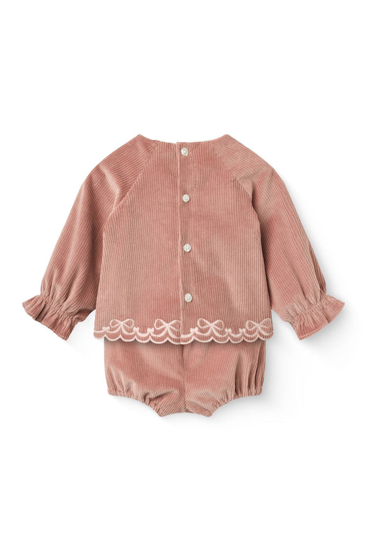 Corduroy Baby Set w. Emb. - Winter Rose